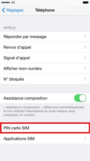 Modifier le code PIN de la SIM sur Apple iPhone 5S